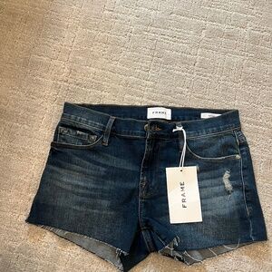 Frame Le Cutoff Jeans Shorts Womens Size 26 Dark Wash Denim Cut Off Distressed